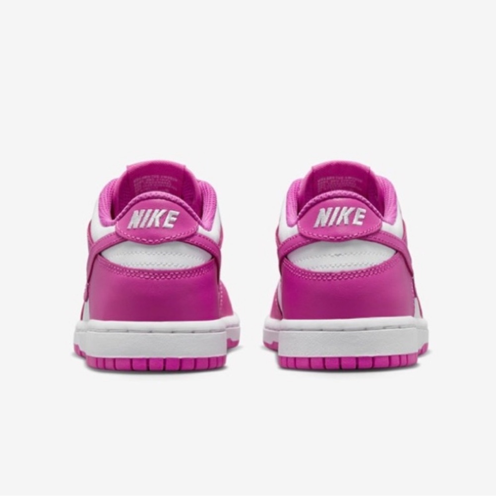 🆕 Nike Dunk Low Active Fuchsia Pink White Sneakers Size 7Y 8W - Picture 3 of 4
